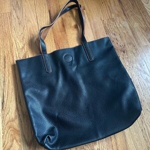 Reversible Vegan Leather Tote